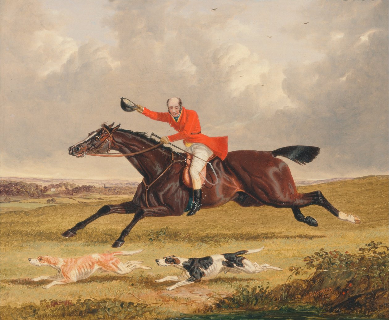 Rókavadászat- Bátorító kutyák alkotó: John F. Herring