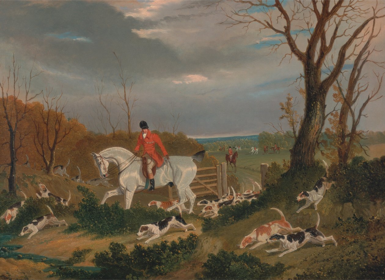 A Suffolk-vadászat- fedezékbe megy Herringswell közelében alkotó: John F. Herring