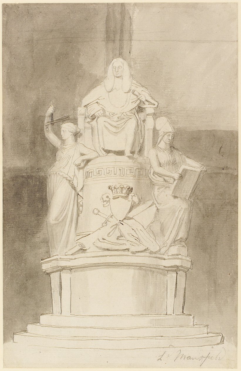 Lord Mansfield emlékművének tervezése, Westminster Abbey (ceruza, toll, tinta és mosás papíron) (lásd még: 273968 és 273969) alkotó: John Flaxman