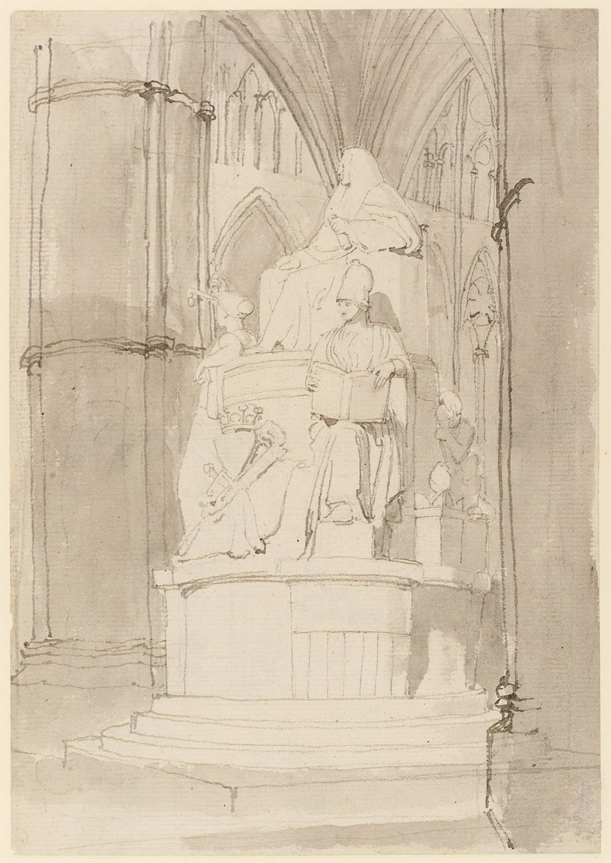 Lord Mansfield emlékművének tervezése, Westminster Abbey (ceruza, toll, tinta és mosás papíron) (lásd még: 273967 és 273969) alkotó: John Flaxman