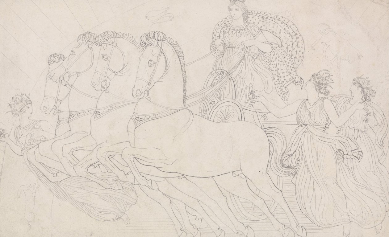 A reggelek, minden szépek, Aiszkhüloszból, a perzsák alkotó: John Flaxman