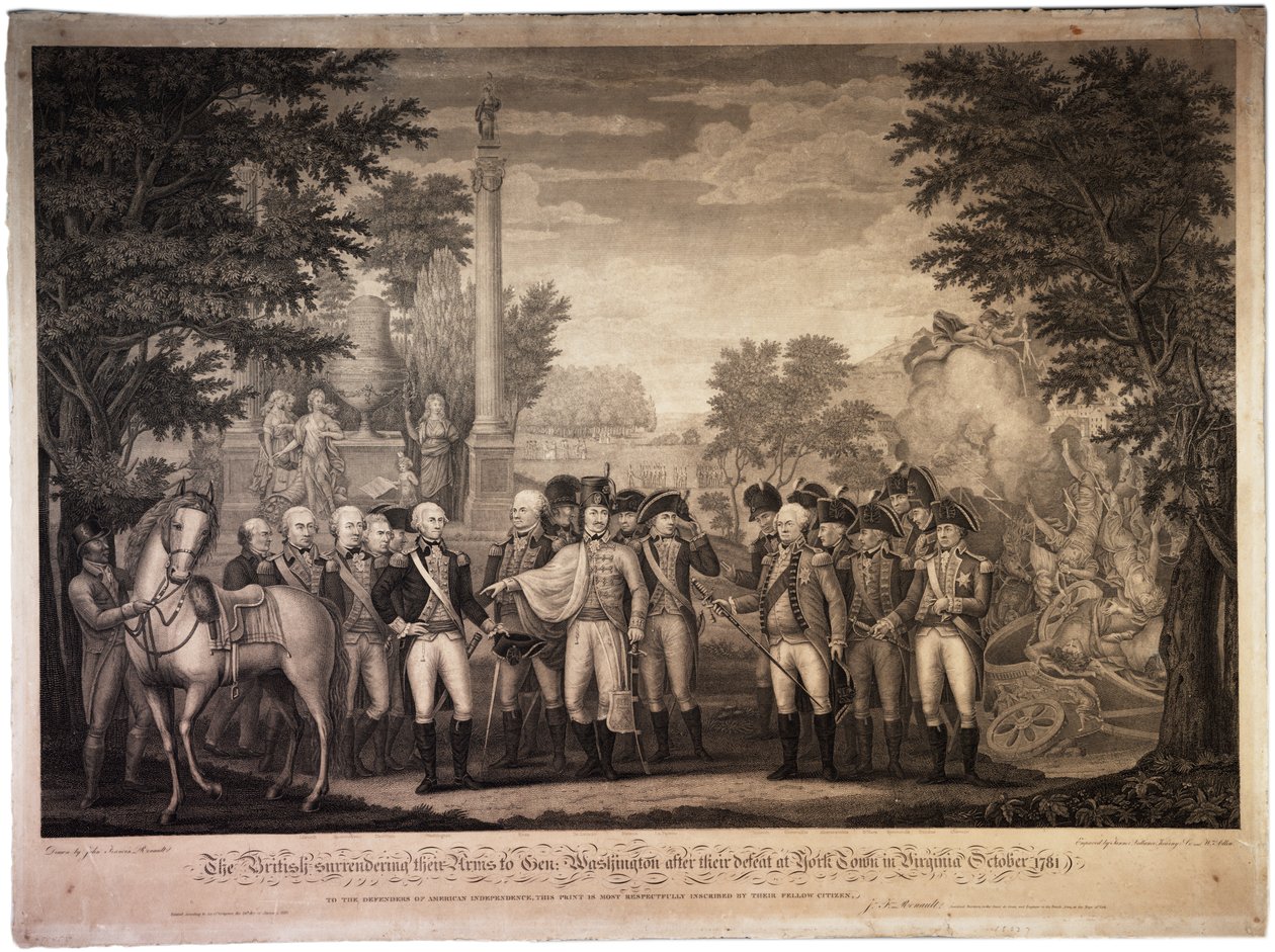 A britek átadják fegyvereiket Washington tábornoknak… Yorktownban [Yorktown], 1819 alkotó: John Francis Renault