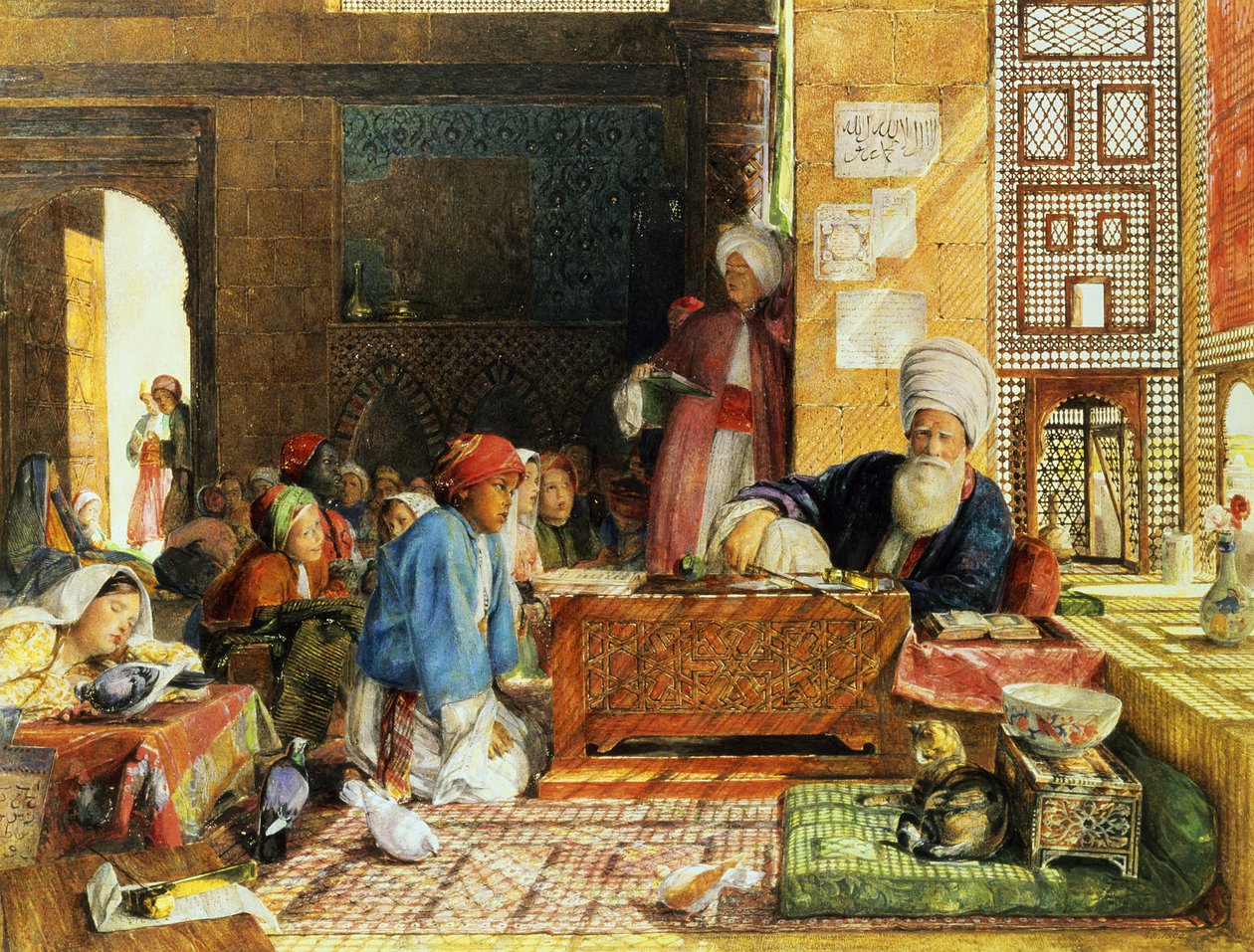 Egy iskola belseje, Kairó, 1890 (lásd még: 43799) alkotó: John Frederick Lewis