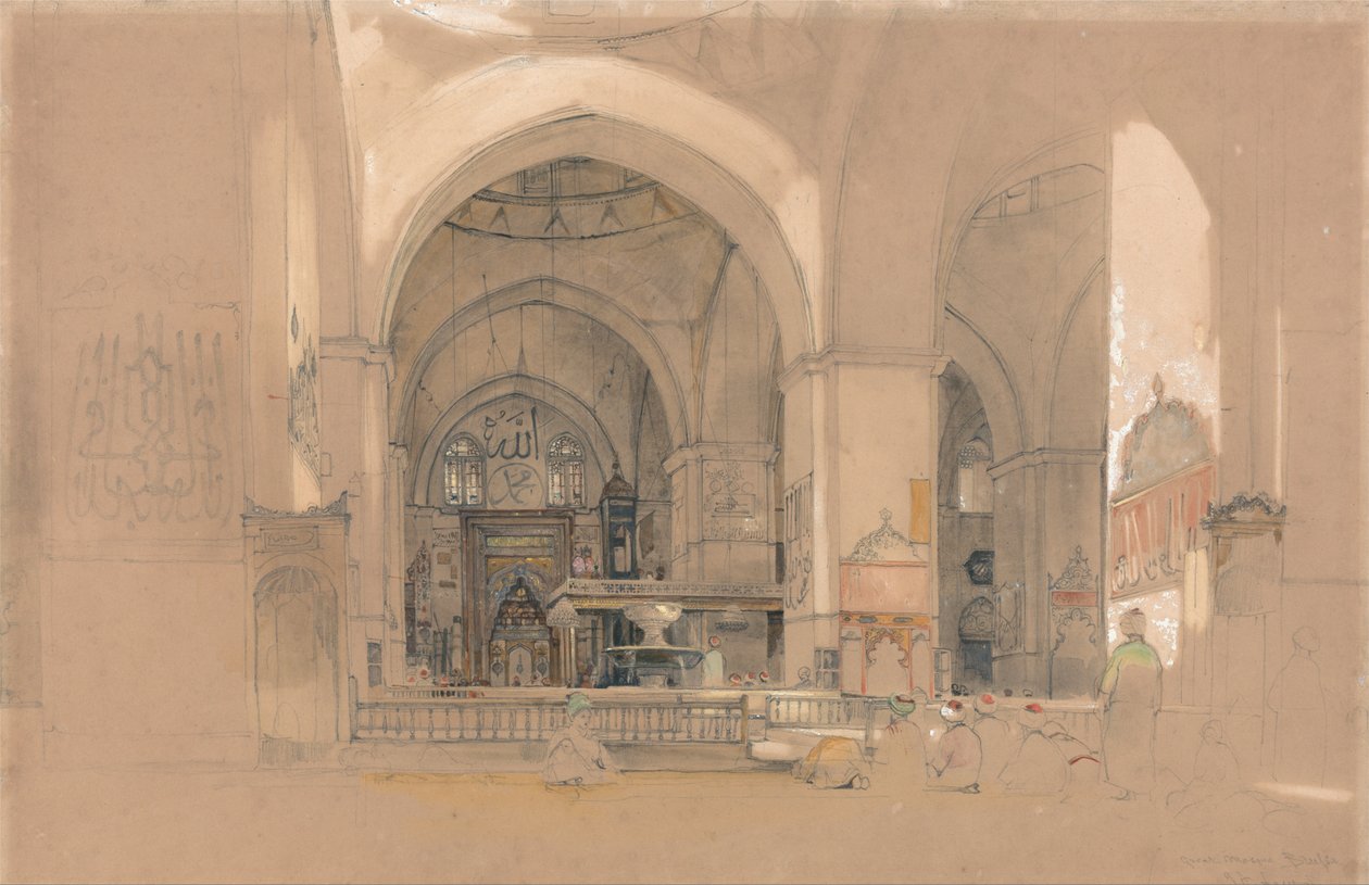 A Nagy Mecset belseje, (Ulucami) Bursa, Törökország alkotó: John Frederick Lewis