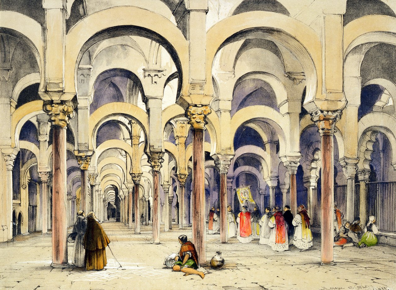 A cordobai mecset a „Spanyolország vázlatai” című művéből, Charles Joseph Hullmandel (1789-1850) metszetében, 1836-ban alkotó: John Frederick Lewis