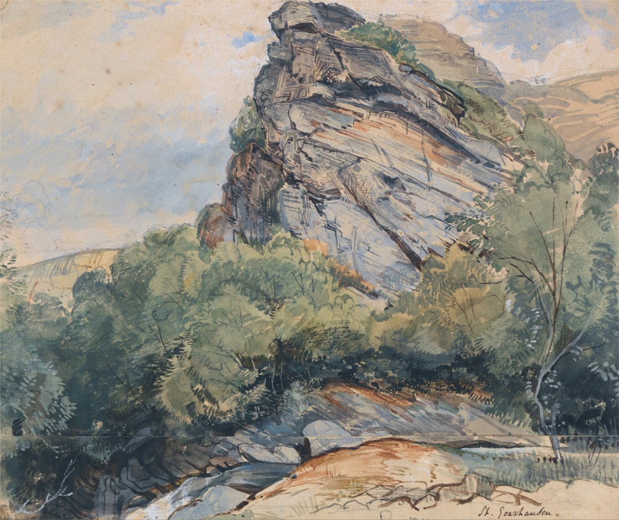 St. Goarshausen a Rajnán Koblenz és Mainz között alkotó: John Frederick Lewis