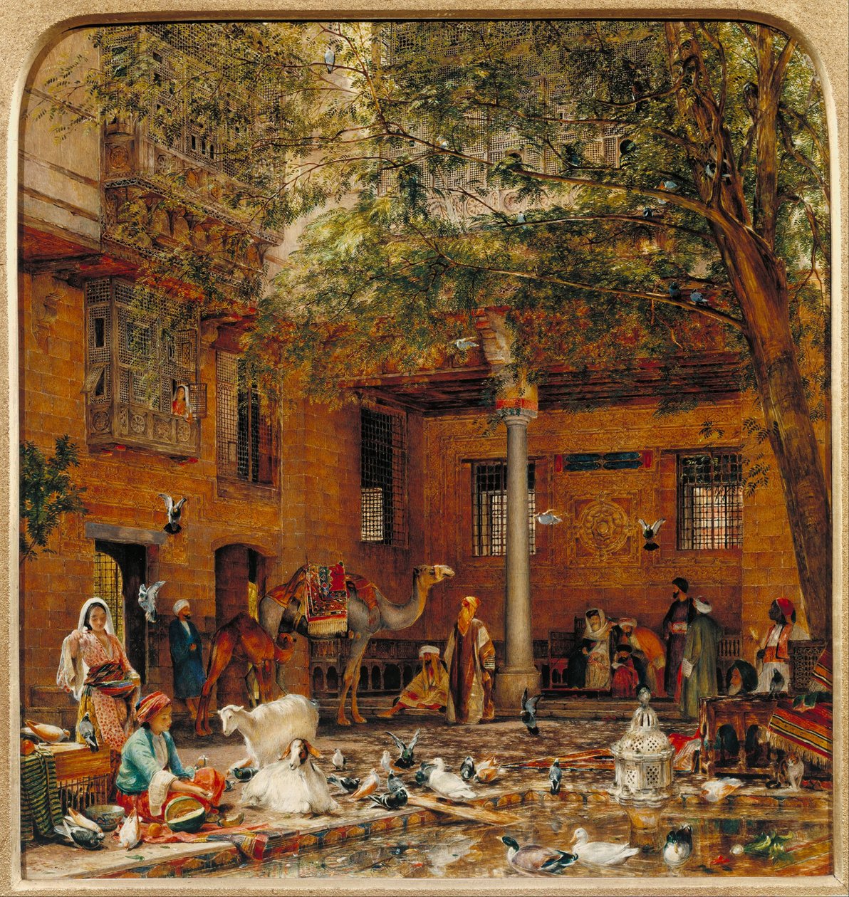 Tanulmány a kairói kopt pátriárkaház udvarához alkotó: John Frederick Lewis