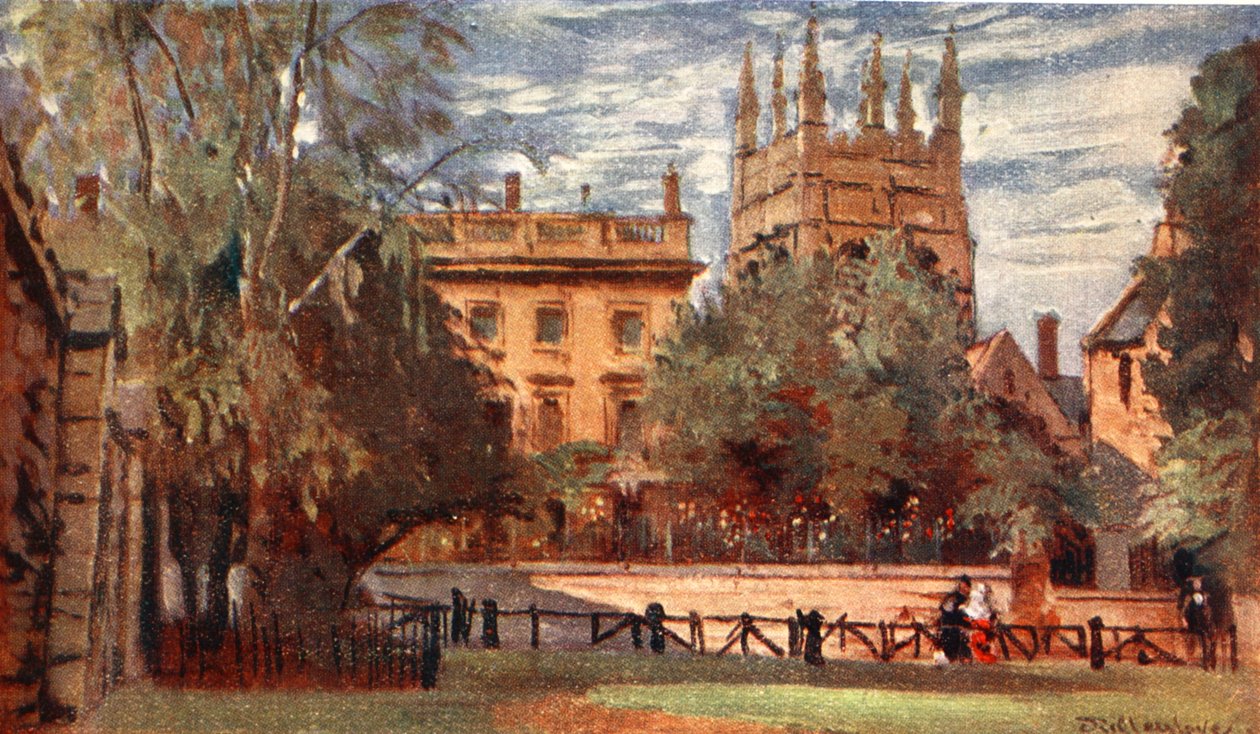 Corpus Christi College és Merton Tower, Christ Church Meadowsból, 1903 alkotó: John Fulleylove