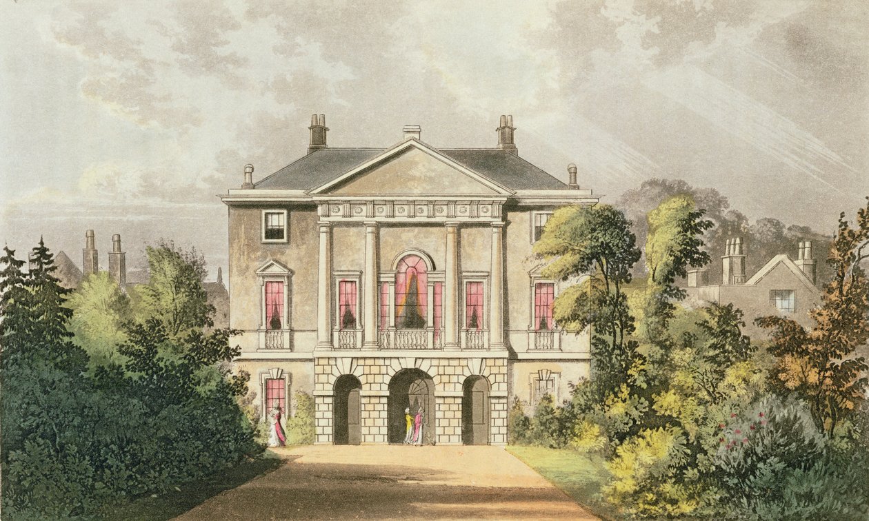 The New Lodge, Richmond Park, Ackermann „Repository of Arts” című művéből, 1826 körül megjelent alkotó: John Gendall