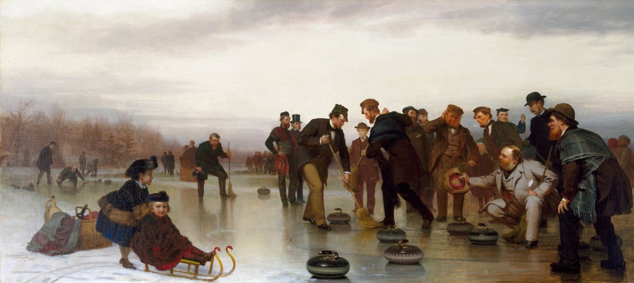 Curling; skót játék, a Central Parkban, 1862 alkotó: John George Brown
