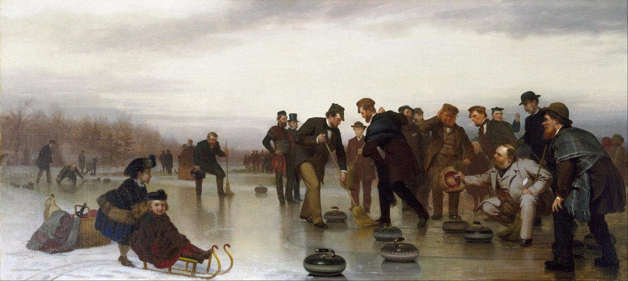 Curling-skót játék a Central Parkban alkotó: John George Brown