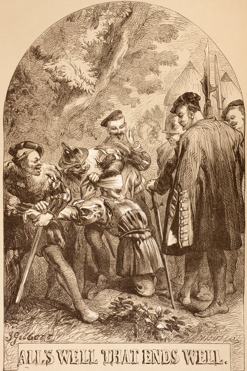 Illusztráció a Minden jól végződőhöz, a „The Illustrated Library Shakespeare”-ből, 1890 Londonban alkotó: John Gilbert