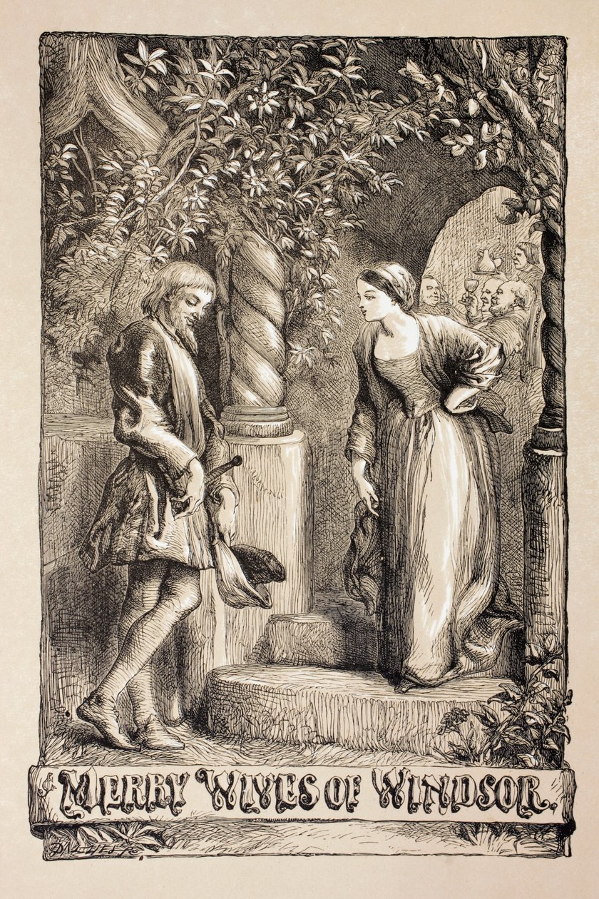 Illusztráció a The Merry Wives of Windsorhoz, a „The Illustrated Library Shakespeare”-ből, 1890 Londonban alkotó: John Gilbert