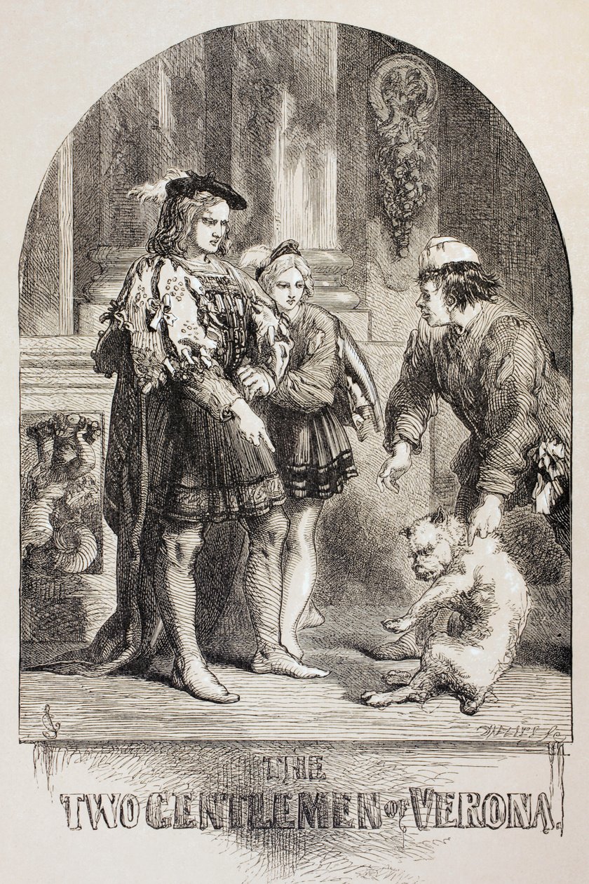 Illusztráció a The Two Gentlemen of Verona, "The Illustrated Library Shakespeare"-ből, 1890 Londonban alkotó: John Gilbert