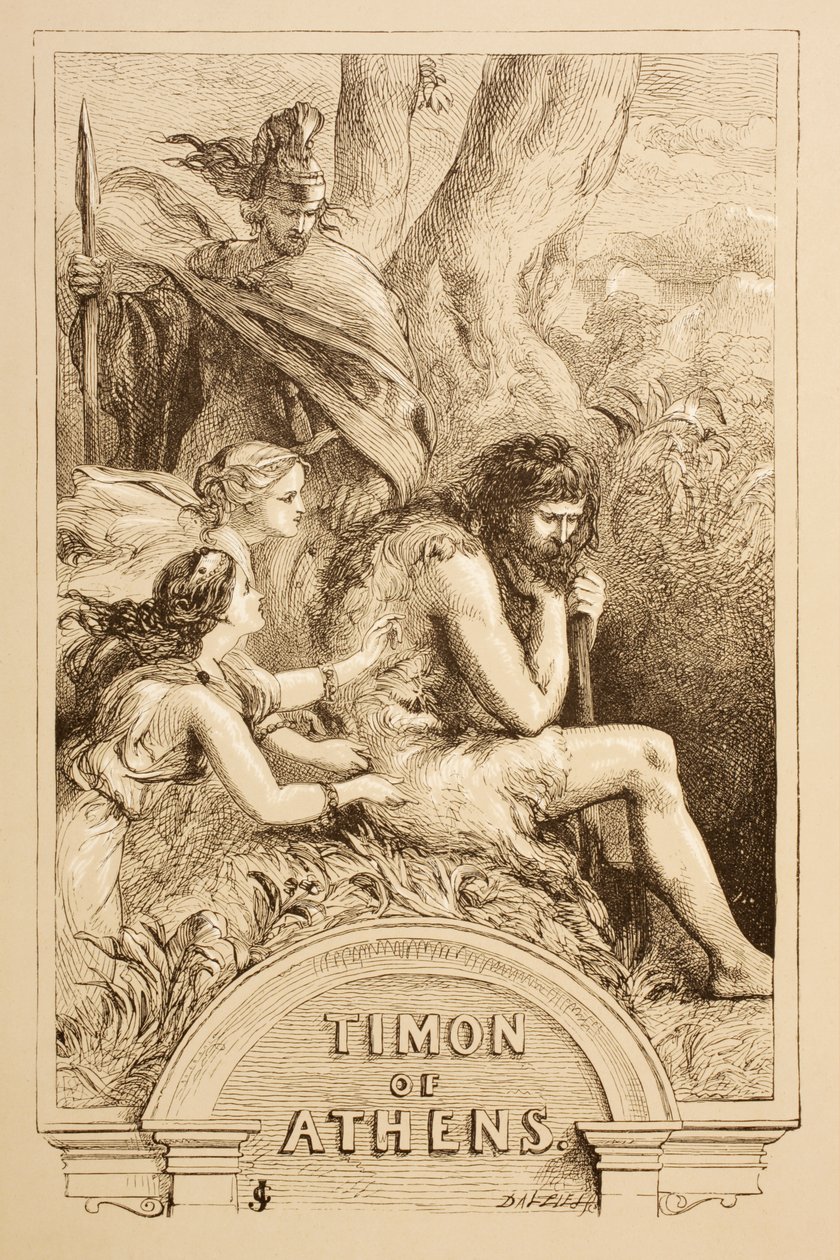 Illusztráció az athéni Timon számára, a The Illustrated Library Shakespeare-ből, 1890-ben Londonban alkotó: John Gilbert