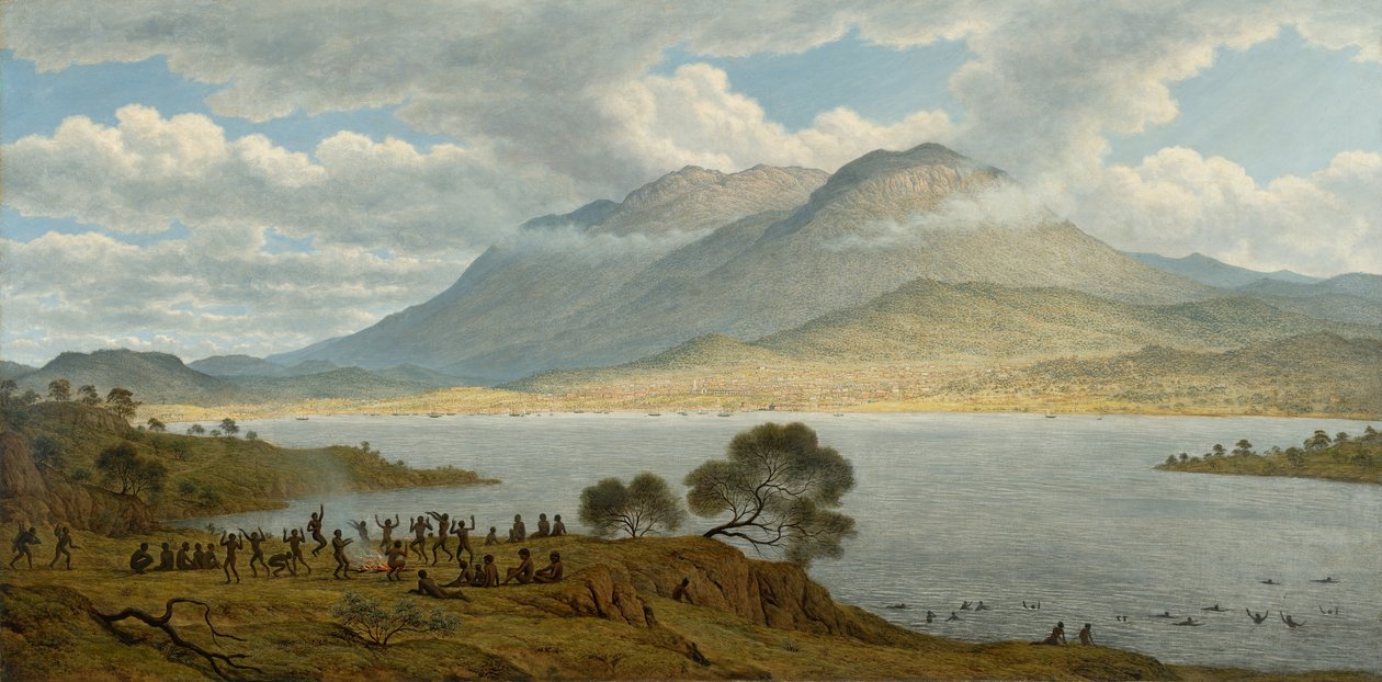 Mount Wellington és Hobart Town a Kangaroo Pointtól alkotó: John Glover