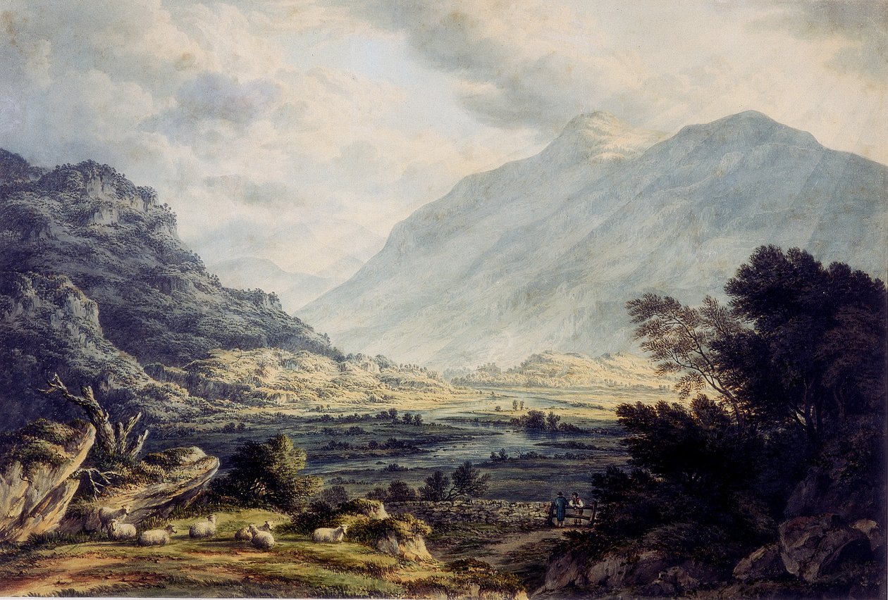 Capel Curig közelében, kilátással a walesi Snowdon-hegyre alkotó: John Glover