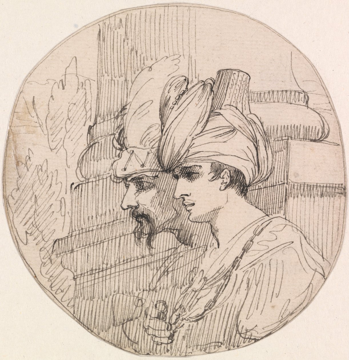 Két fej egy körben alkotó: John Hamilton Mortimer