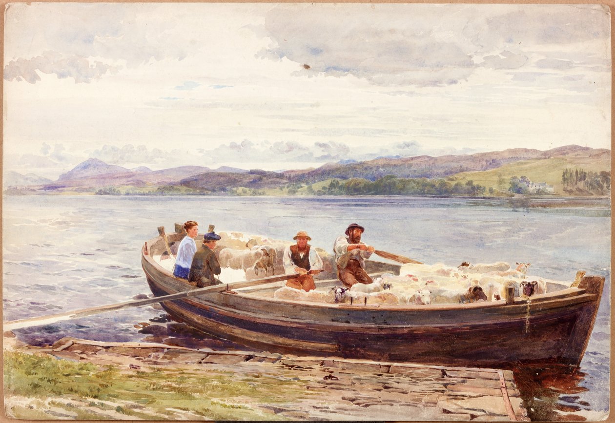 Birkák szállítása egy skót tóban alkotó: John Isaac Richardson