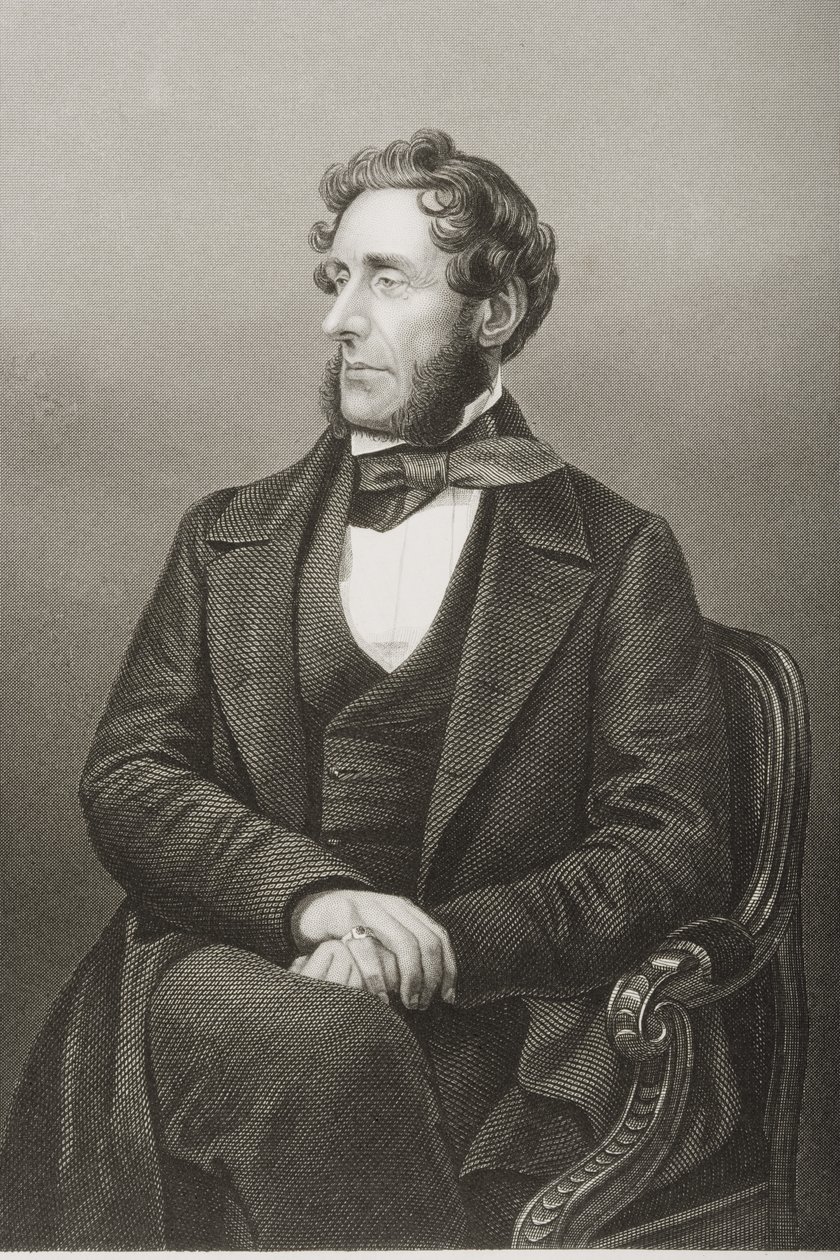 Anthony Ashley Cooper (1801-85) Shaftesbury 7. grófja, metszett D.J. Pound egy fényképről, a „The Drawing-Room of Eminent Personages, Volume 2”, Londonban, 1860. alkotó: John Jabez Edwin Paisley Mayall