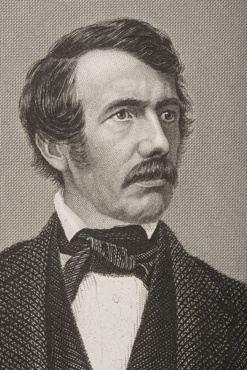 David Livingstone (1813-73) metszetét D.J. Fénykép egy fényképről, a „The Drawing-Room of Eminent Personages, Volume 2”, 1860-ban Londonban megjelent (metszet) (266635 részlet) alkotó: John Jabez Edwin Paisley Mayall