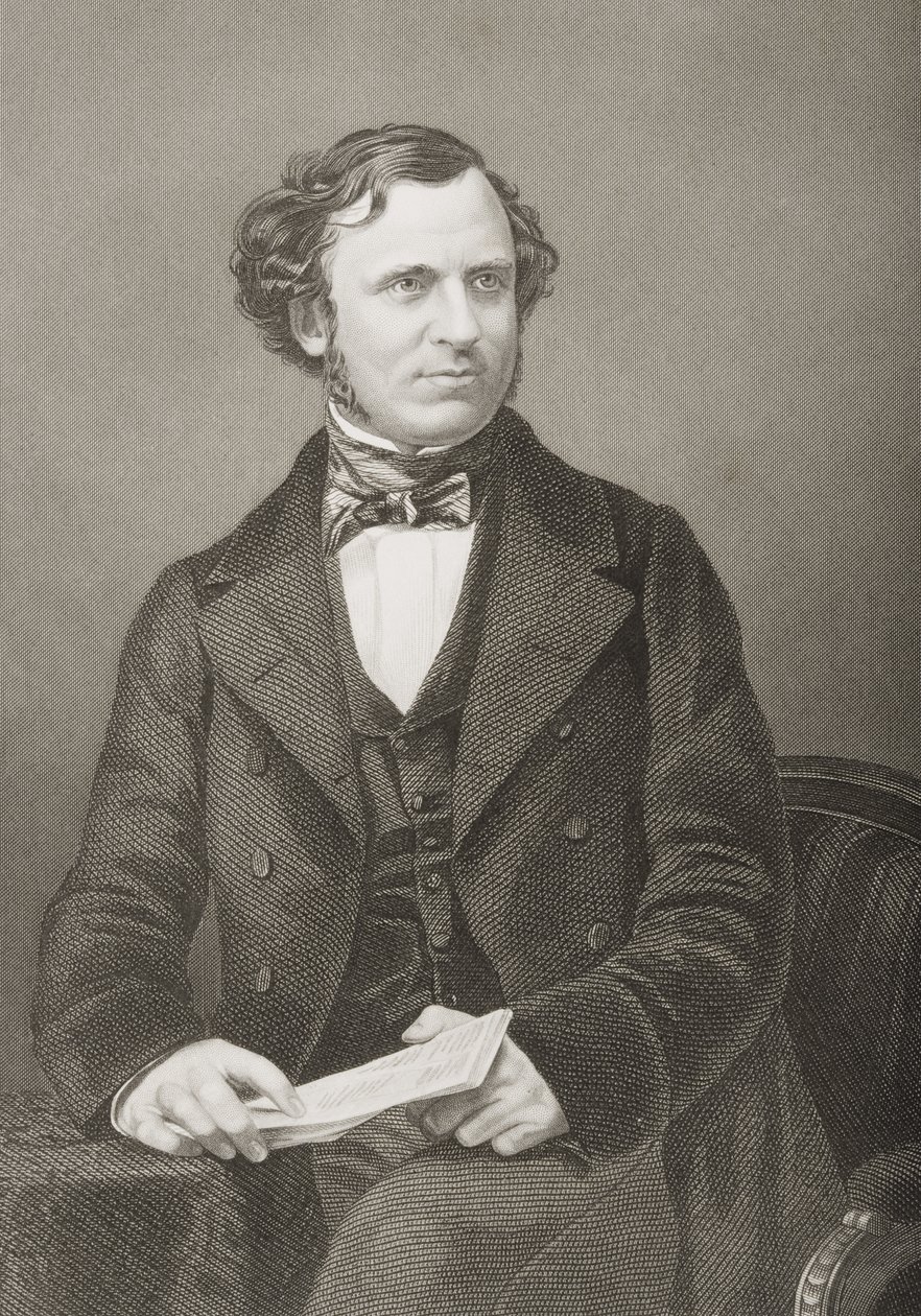 Edward Henry Smith Stanley, Derby 15. grófja, D.J. Pound metszete egy fénykép alapján, a "The Drawing-Room of Eminent Personages, Volume 2" című, 1860-ban Londonban kiadott kötetből. alkotó: John Jabez Edwin Paisley Mayall
