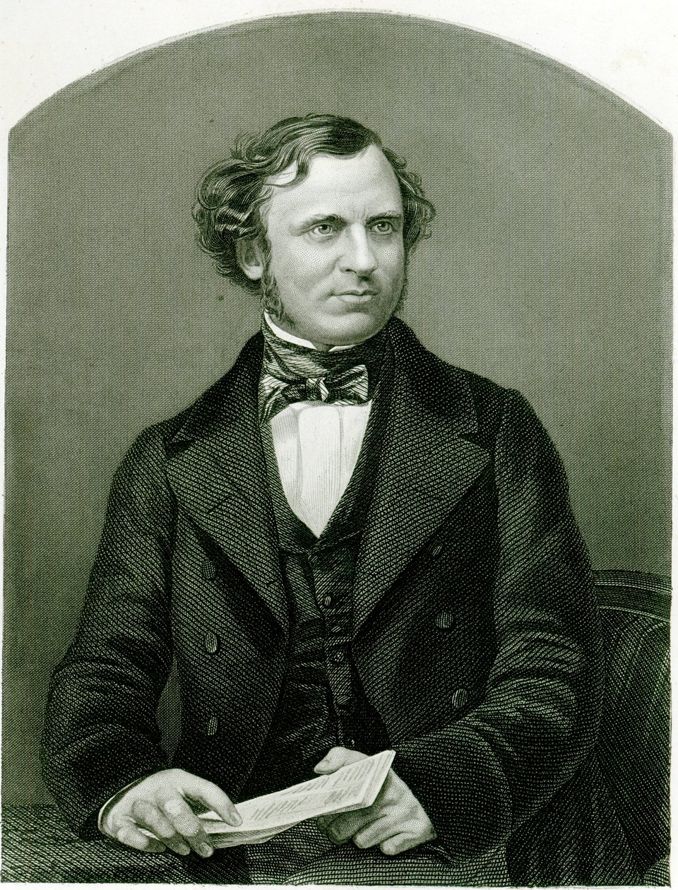 Edward Henry Smith Stanley, Lord Stanley, metszett D.J. Pound egy fényképről, a „The Drawing-Room of Eminent Personages, Volume 2”, Londonban, 1860. alkotó: John Jabez Edwin Paisley Mayall