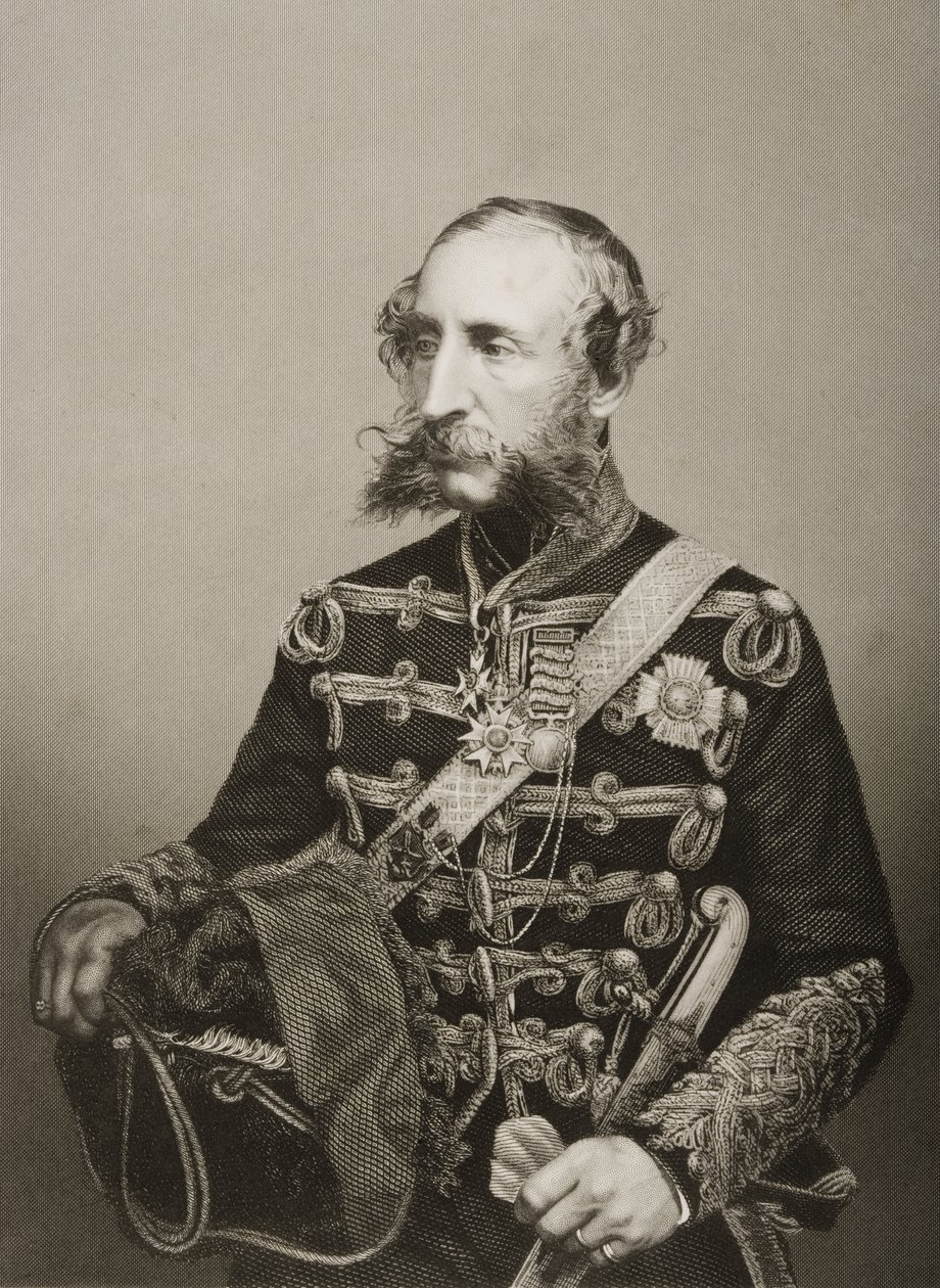 James Thomas Brudenell (1797-1868) Cardigan 7. grófja, metszett D.J. Pound egy fényképről, a „The Drawing-Room of Eminent Personages, Volume 2”, Londonban, 1860. alkotó: John Jabez Edwin Paisley Mayall