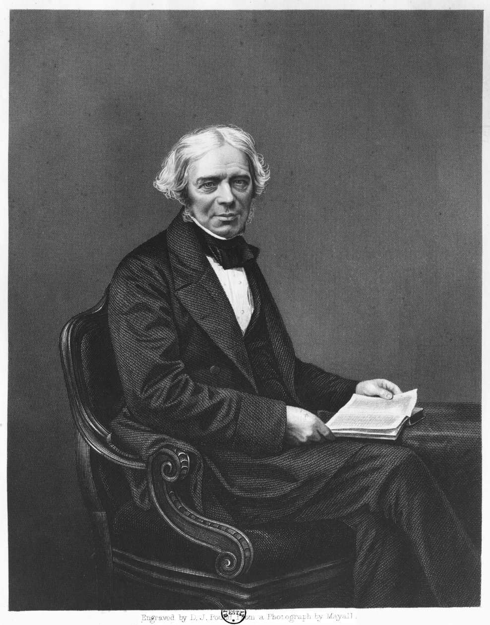 Michael Faraday (1791-1867) portréja D.J. Pound metszete fénykép alapján alkotó: John Jabez Edwin Paisley Mayall