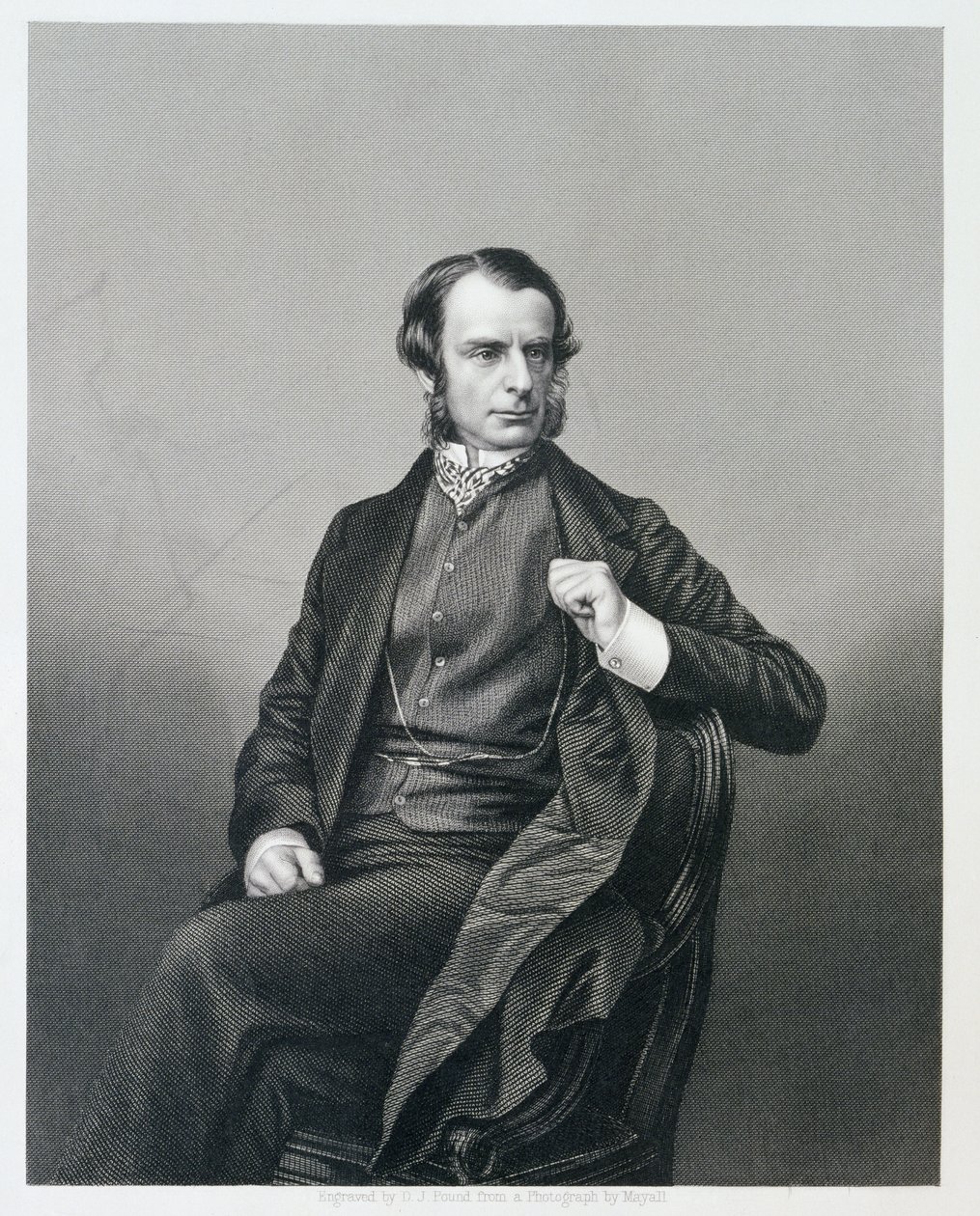 Charles Kingsley tiszteletes, a „The Drawing-Room Portré Gallery of Eminent Personages”-ből, 1861 (acélmetszet) alkotó: John Jabez Edwin Paisley Mayall