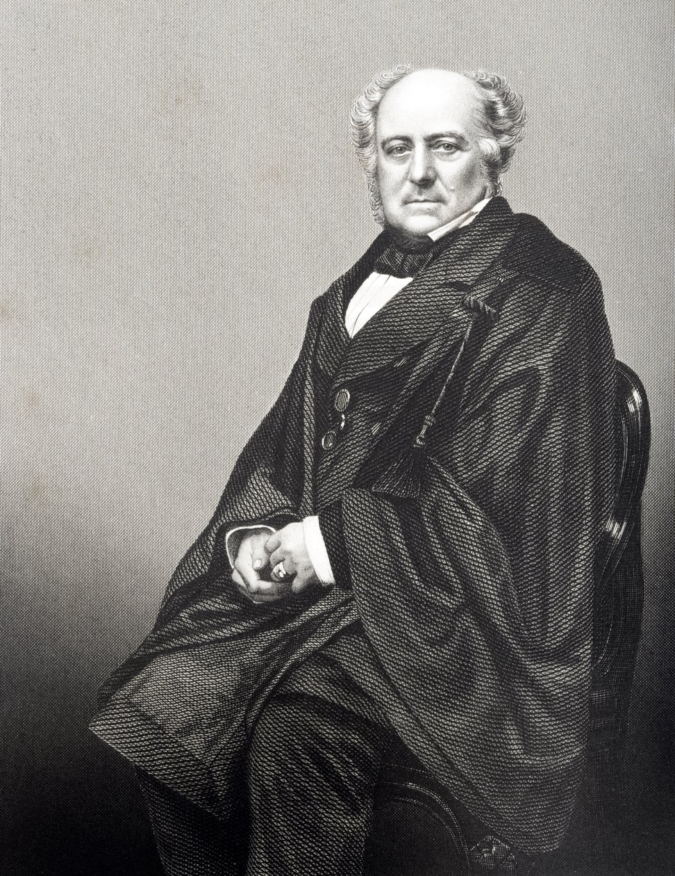 Sir Richard Bethell (1800-73) 1. Westbury báró, metszet: D.J. Pound egy fényképről, a „The Drawing-Room of Eminent Personages, Volume 2”, Londonban, 1860. alkotó: John Jabez Edwin Paisley Mayall