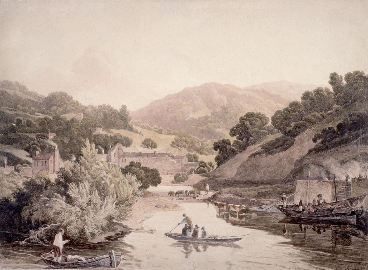 River Scene Devonshire-ben alkotó: John James Chalon