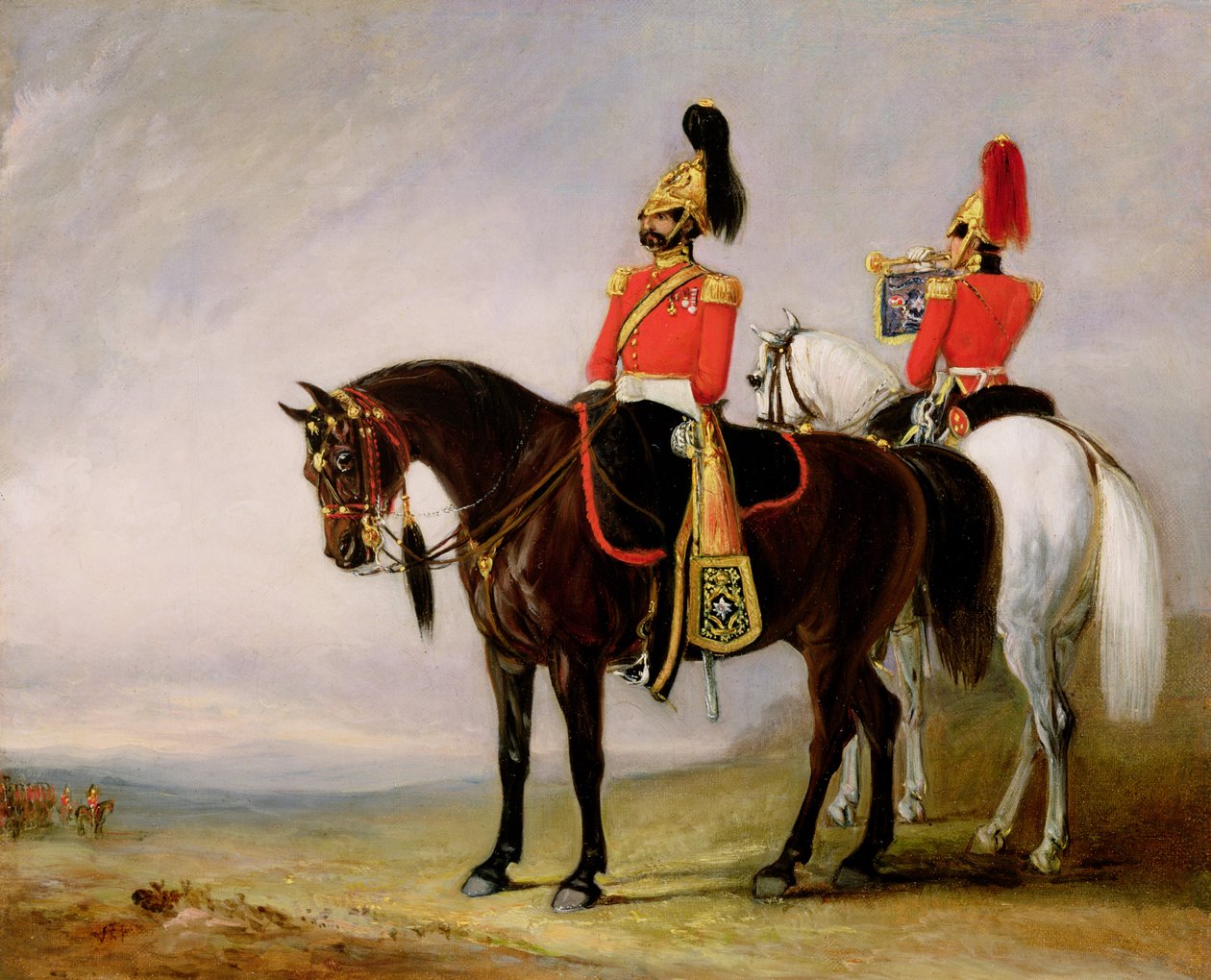 James Charles Chatterton (1792-1874) ezredes, a 4. ír királyi dragonyos gárda, a Chargeren, a trombitás kíséretében, 1849 körül alkotó: John E. Ferneley