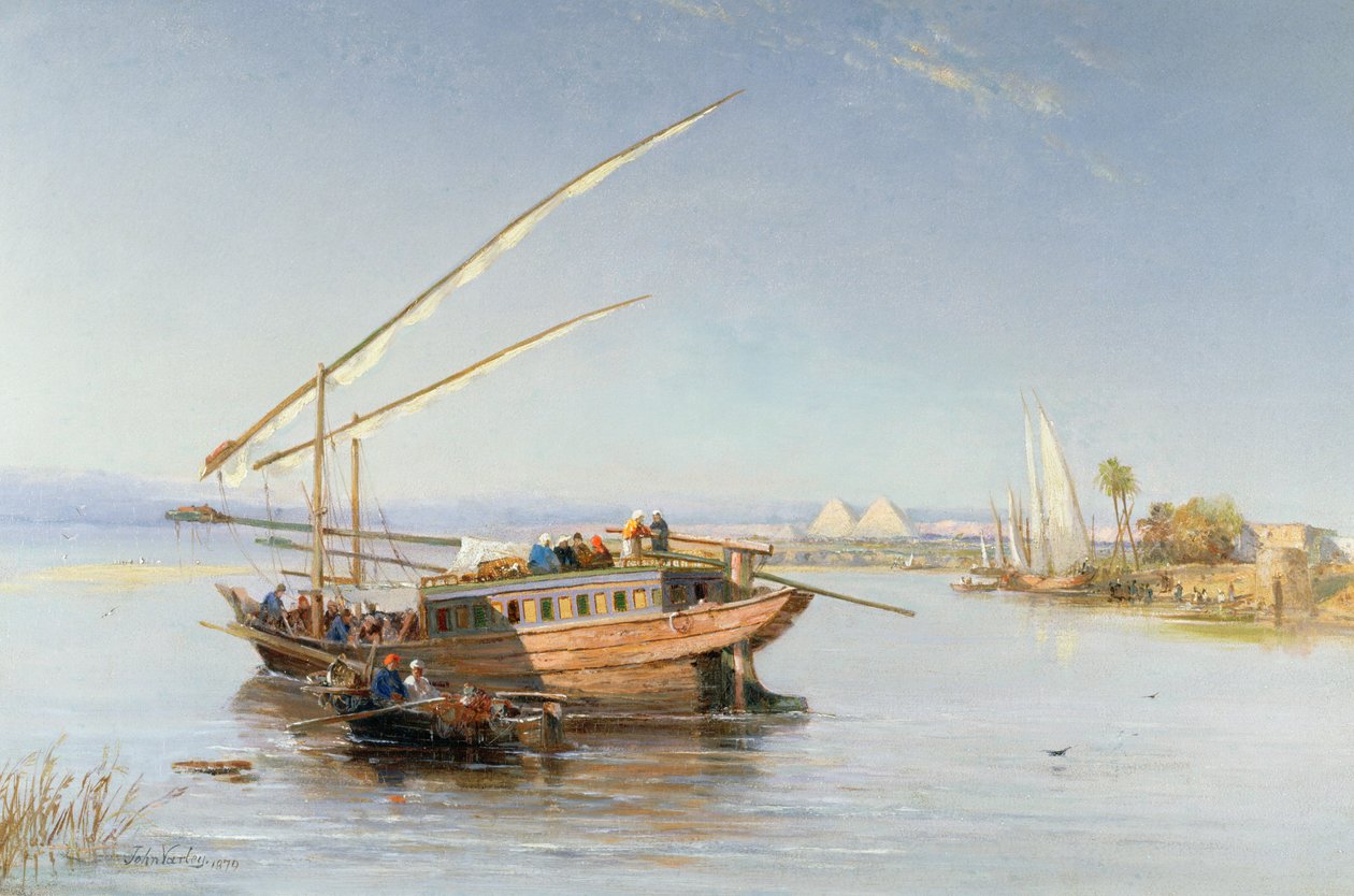 Feluccas a Níluson, 1879 alkotó: John Jnr. Varley