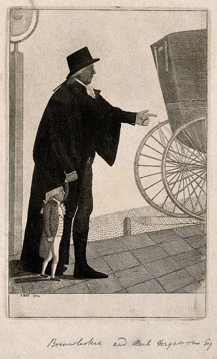 Jozef Boruwlaski, egy törpe és Neil Fergusson, 1802 alkotó: John Kay