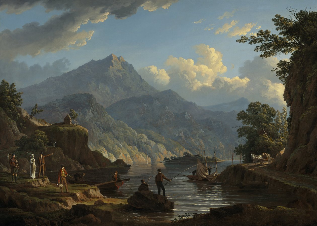 Táj a Loch Katrine turistákkal alkotó: John Knox
