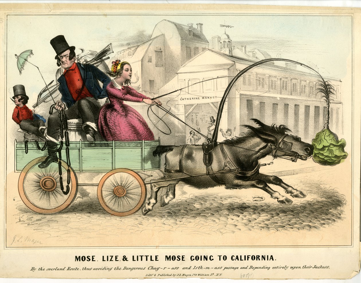 Mose, Lize és Little Mose Kaliforniába megy, 1849 alkotó: John L. Magee