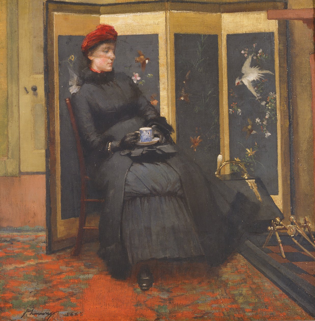Egy látogató, 1885 alkotó: John Lavery
