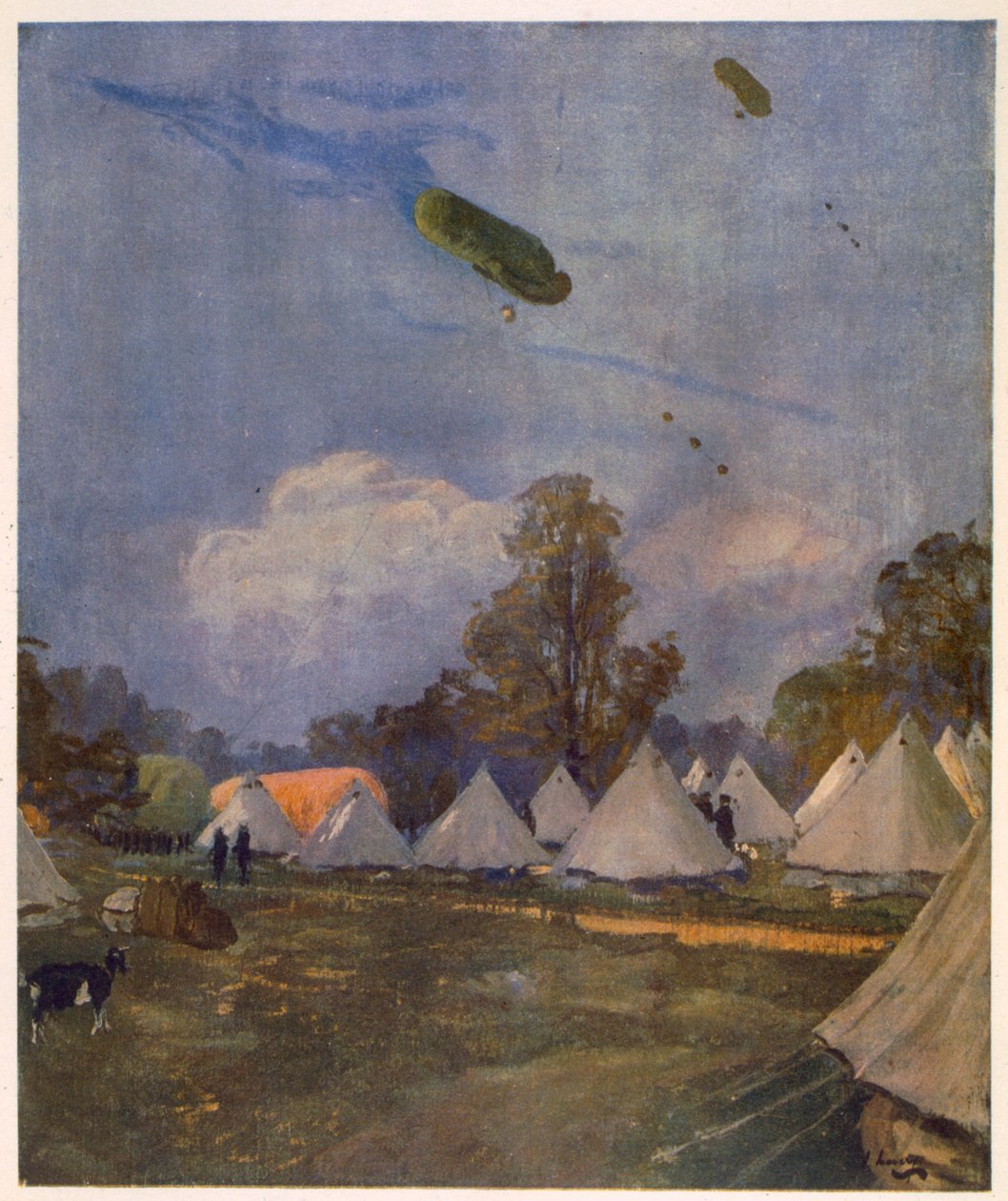 Kite Balloons, Roehampton, 1915, a British Artists at the Front-tól, A nyugati front folytatása, 1918 alkotó: John Lavery