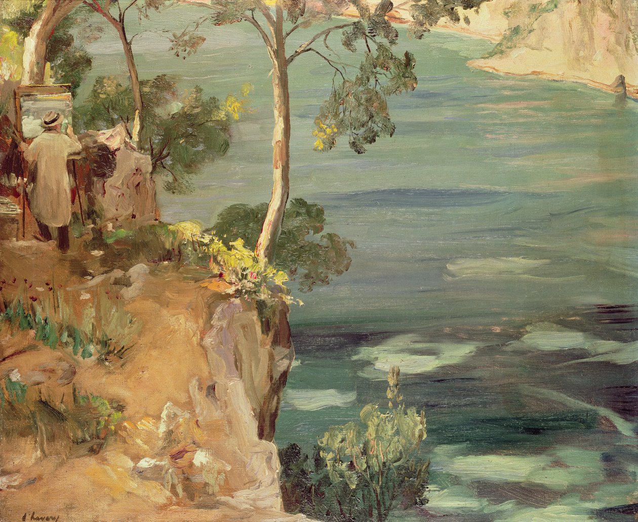 The Blue Bay: Mr Churchill a Riviérán alkotó: John Lavery