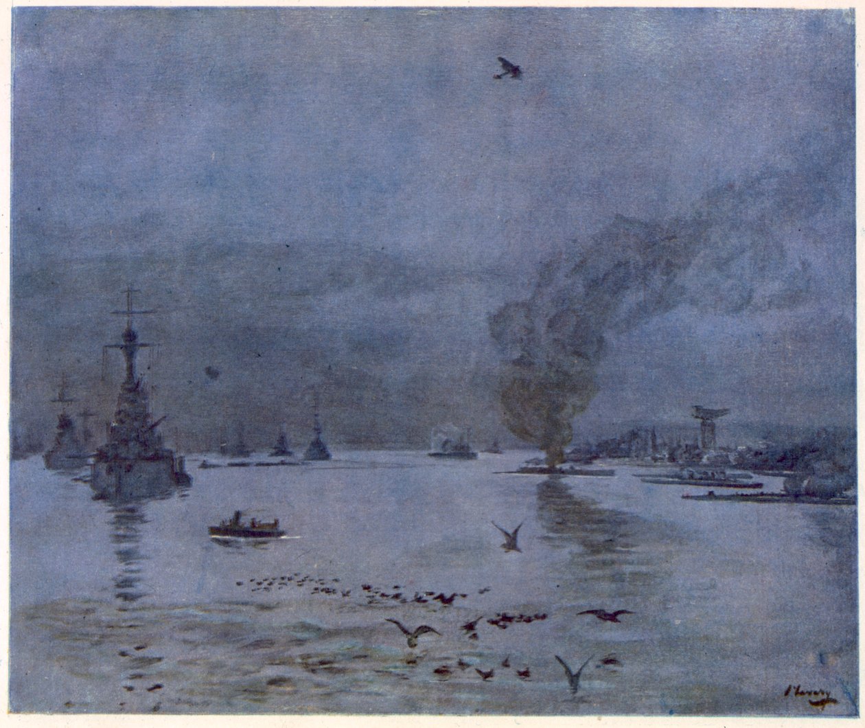A Flotta, A Misty Day, 1917, a British Artists at the Front, A nyugati front folytatása, 1918 alkotó: John Lavery