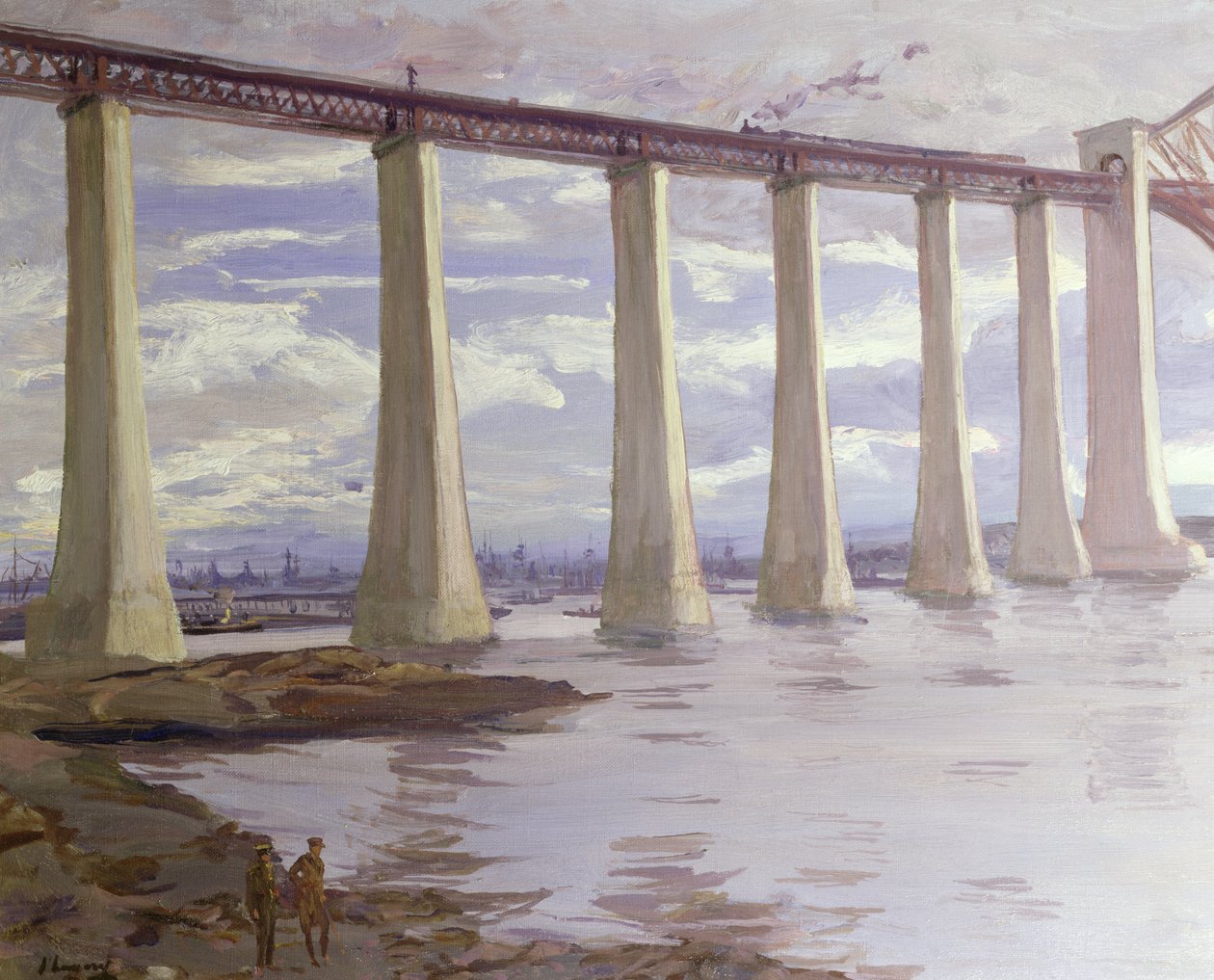 A mólók, Forth híd a nagy flottával a távolban, 1917 alkotó: John Lavery