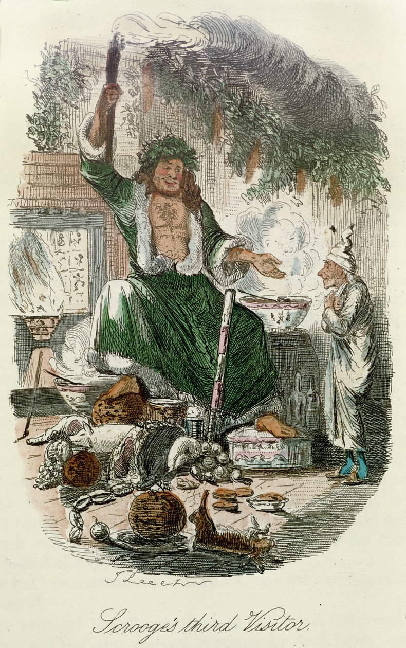 Scrooge harmadik látogatója Dickens A Christmas Carol című művéből alkotó: John Leech