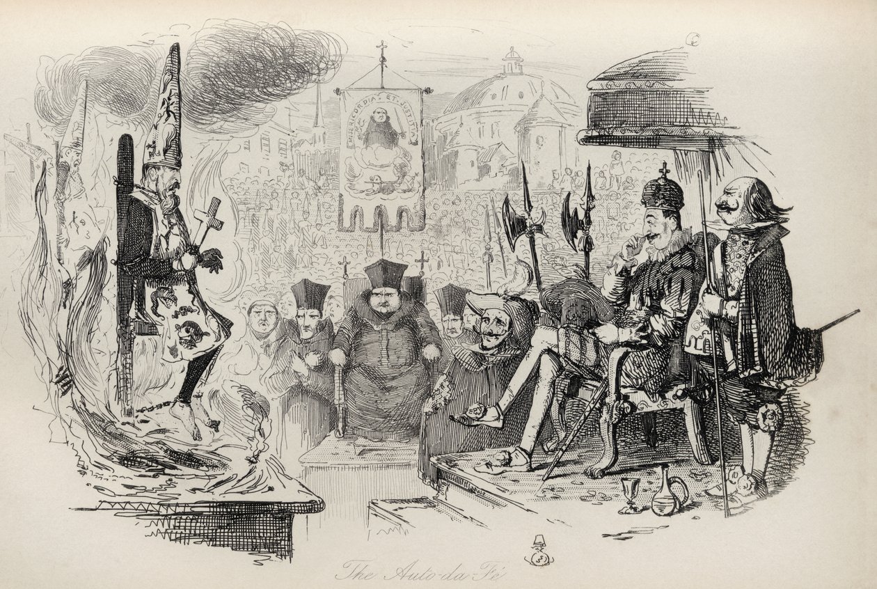 Az Auto-da-Fe, Thomas Ingoldsby „The Ingoldsby Legends” című művéből, Richard Bentley és Son kiadója, 1887 alkotó: John Leech