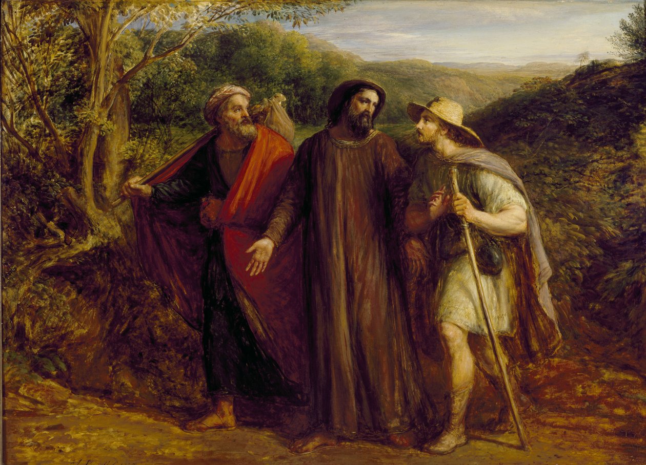 Krisztus megjelenése az Emmausba utazó két tanítvány előtt, 1835 alkotó: John Linnell