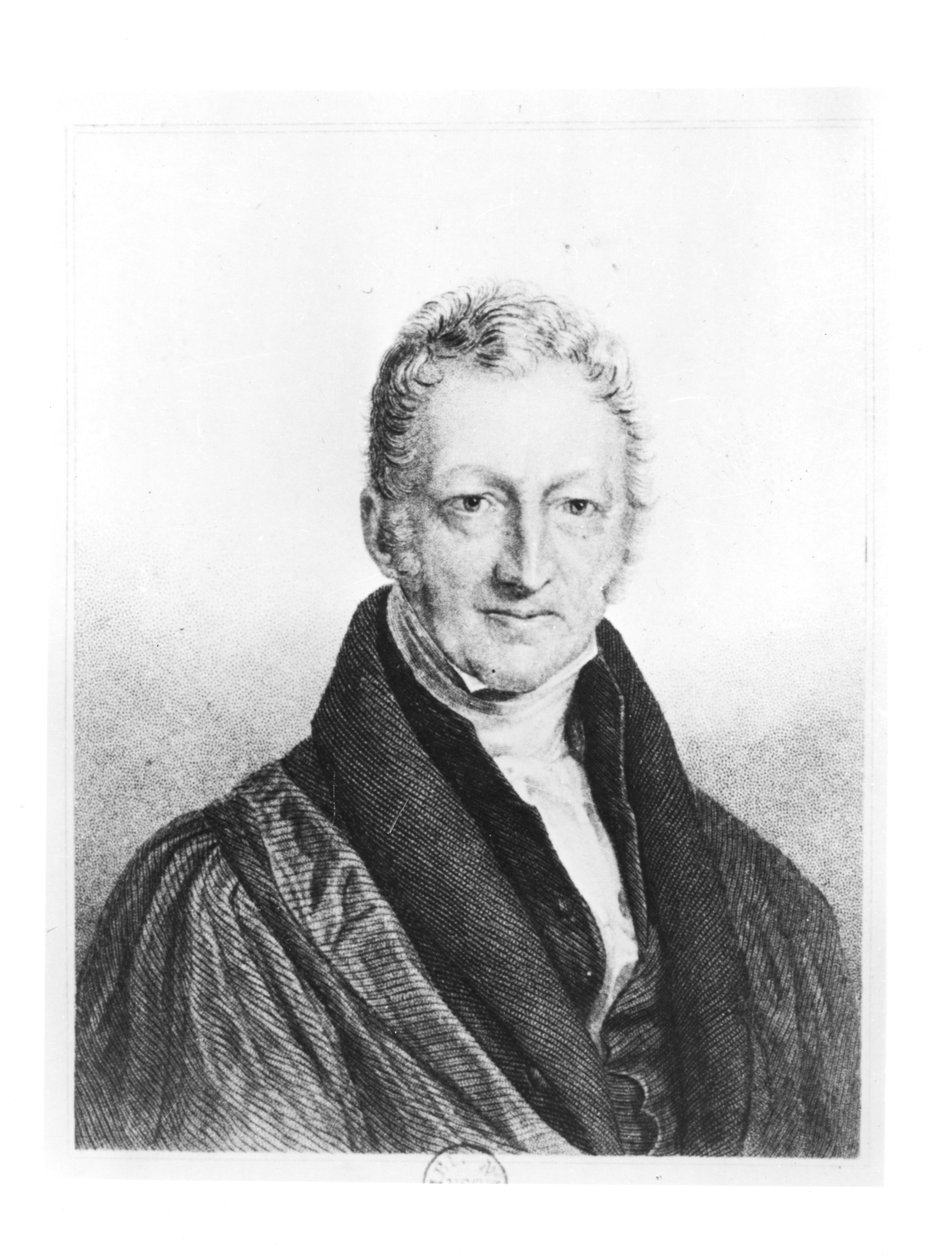 Thomas Robert Malthus (1766-1834) portréja, amelyet Fournier metszett a „Politikai gazdaságtan szótárához”, 1853 alkotó: John Linnell