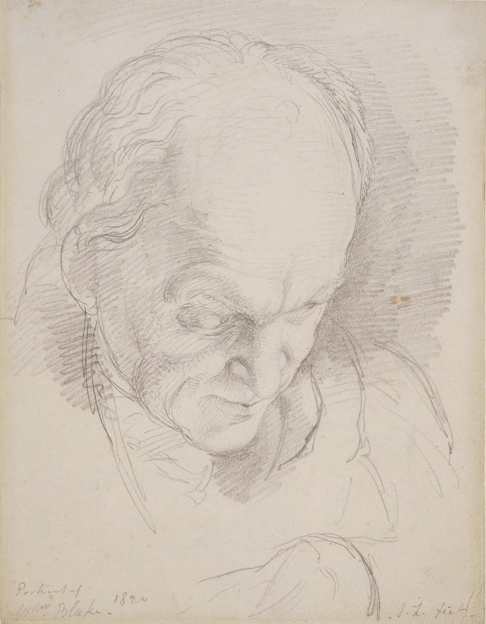 William Blake (1757-1827) portréja előrehajolva, 1820 alkotó: John Linnell