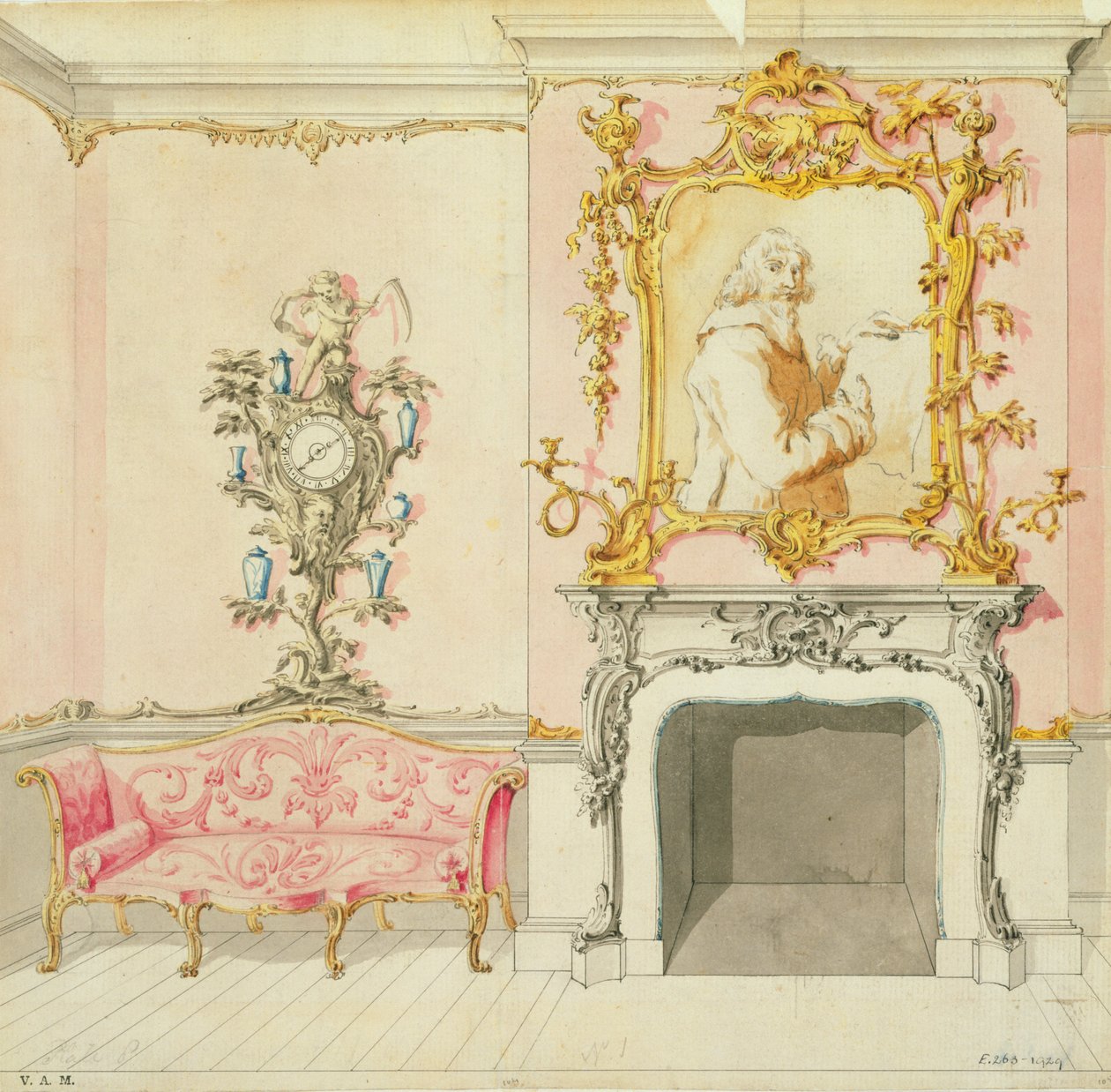 Javaslat egy szalonbelsőre, 1755-60 alkotó: John Linnell