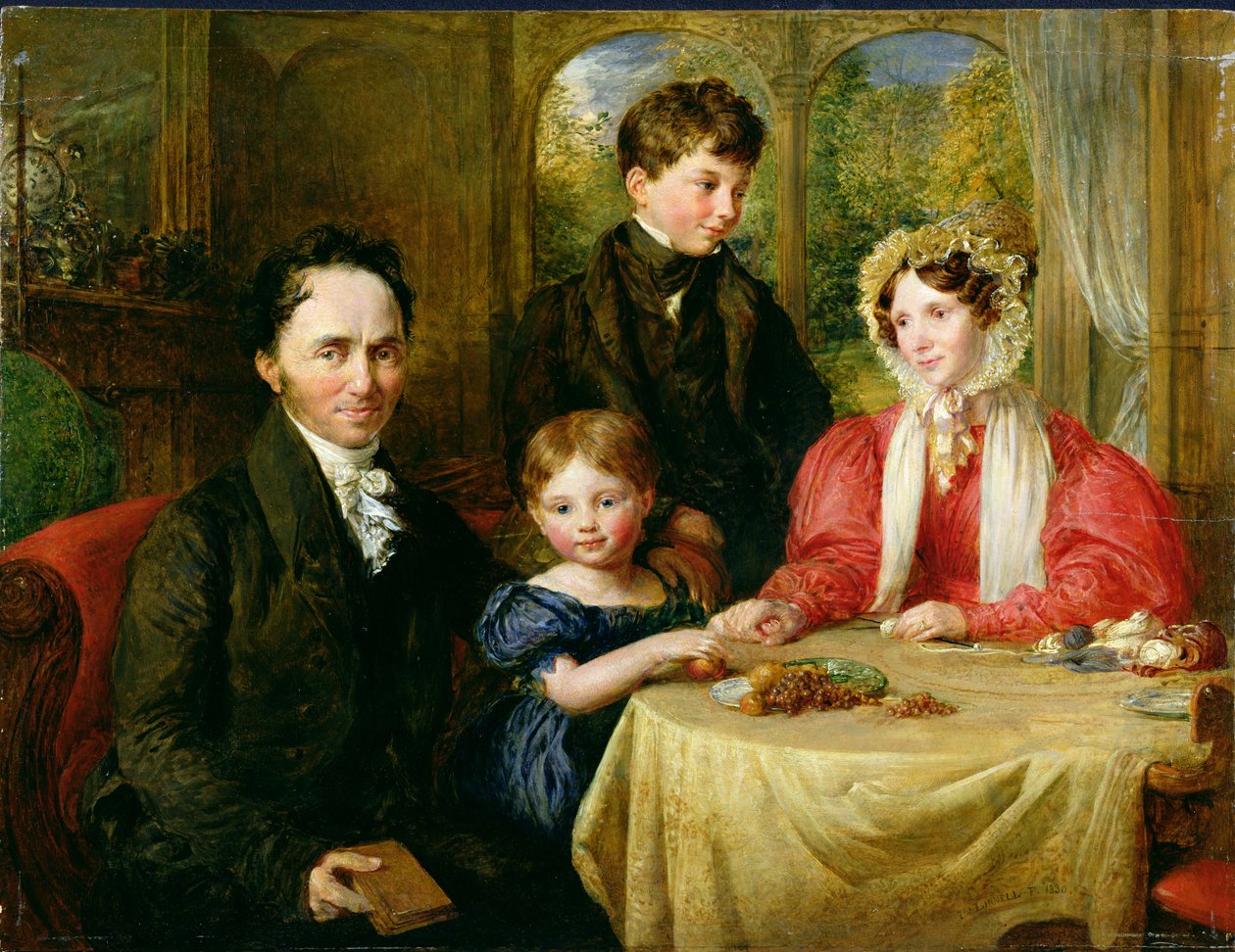 W.A. Garrett és családja, 1830 alkotó: John Linnell