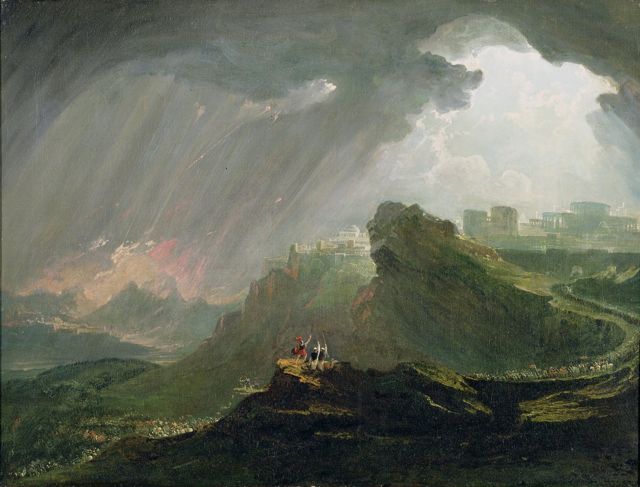 Joshua parancsot ad a Napnak, hogy álljon meg Gibeonon, 1840 körül alkotó: John Martin